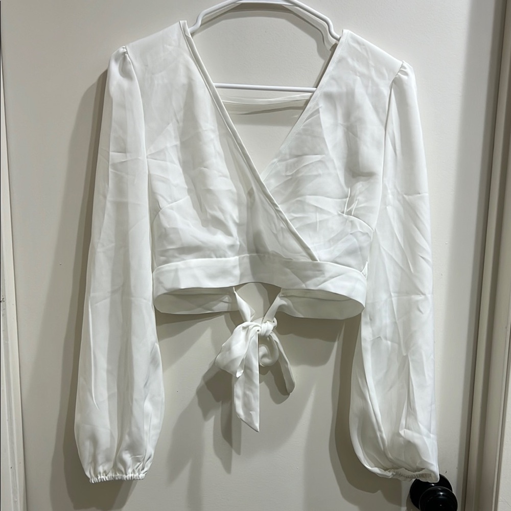 Elegant White Wrap Top
